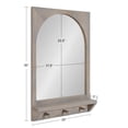 thumbnail image 6 of Kate and Laurel Andover Pub Mirror with Coat Hooks, 20 x 30, White, Decorative Wood Wall Mirror with Three Hanging Pegs and Small Display Shelf, 6 of 9