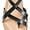 7028Black, variant on Ataiwee Women's Flat Slide Sandals - Casual Multiple Straps Criss Cross Thong Flat Summer Shoes.