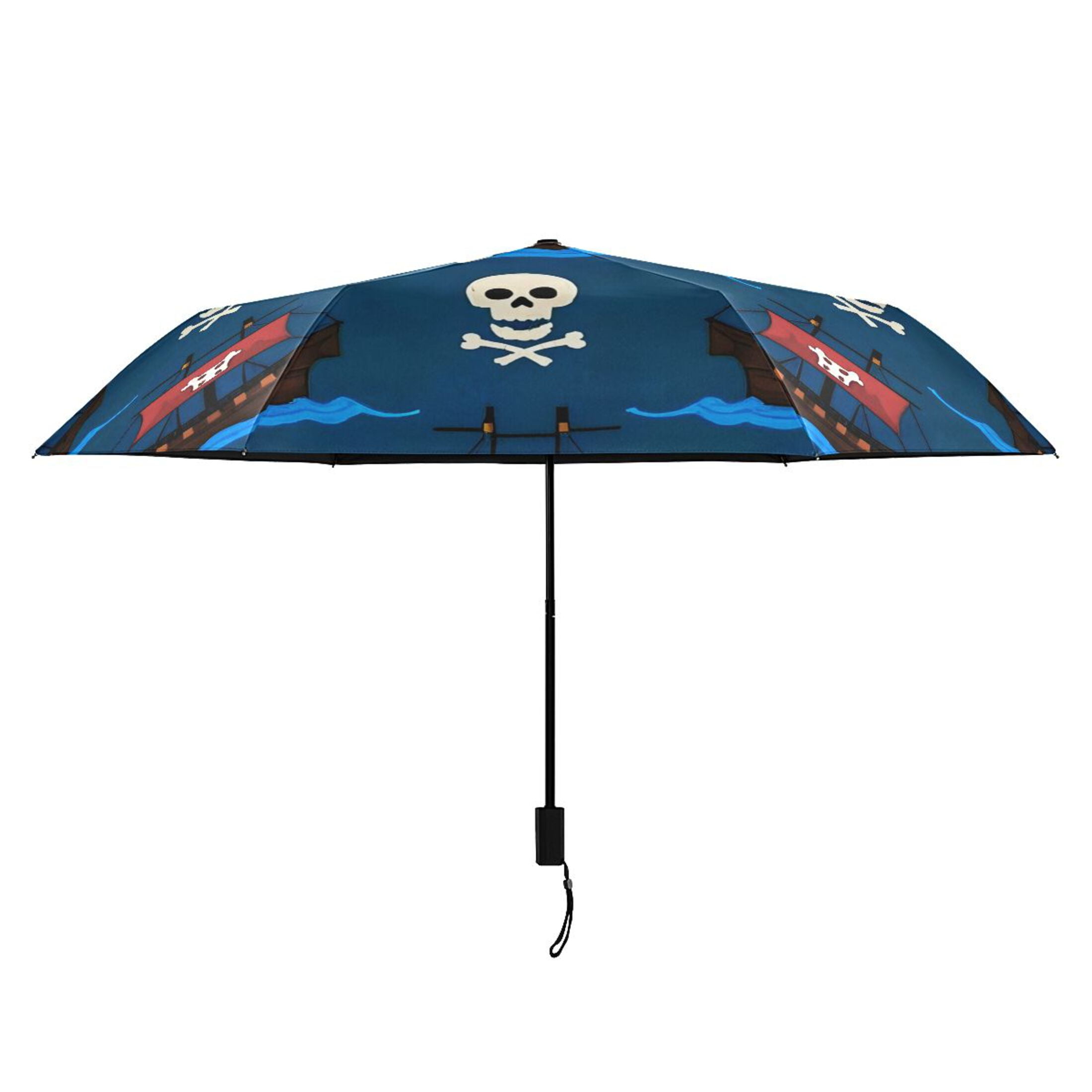 ALAZA Skulls UPF 50+ Compact Folding Umbrella for Rain Travel Umbrella Packable