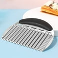 thumbnail image 6 of Clearance Cutter under $5 Stainless Potato Cutter Crinkle Chopper For Vegetables Fruits Easy To Use Wavy Design Ergonomic Handle French Fry Slicer For Carrot Chips Onions, 6 of 8