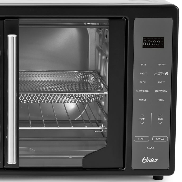 Oster French Door Turbo Convection Toaster Oven w/ X-Large Interior, Black  