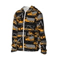 thumbnail image 2 of Pofeuu Yellow Excavator Print Sun Protection Outdoor Lightweight Full Zip UV Cooling Hoodie Long Sleeve Summer Clothing for Outdoor Hiking-XX-Large, 2 of 5