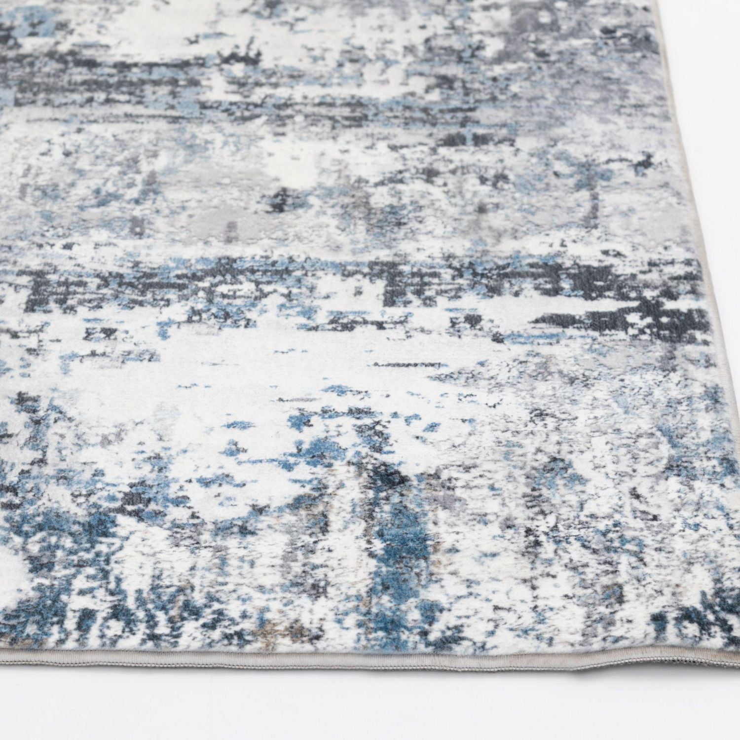 Banburry Ocean Blue and Grey Woven Area Rug