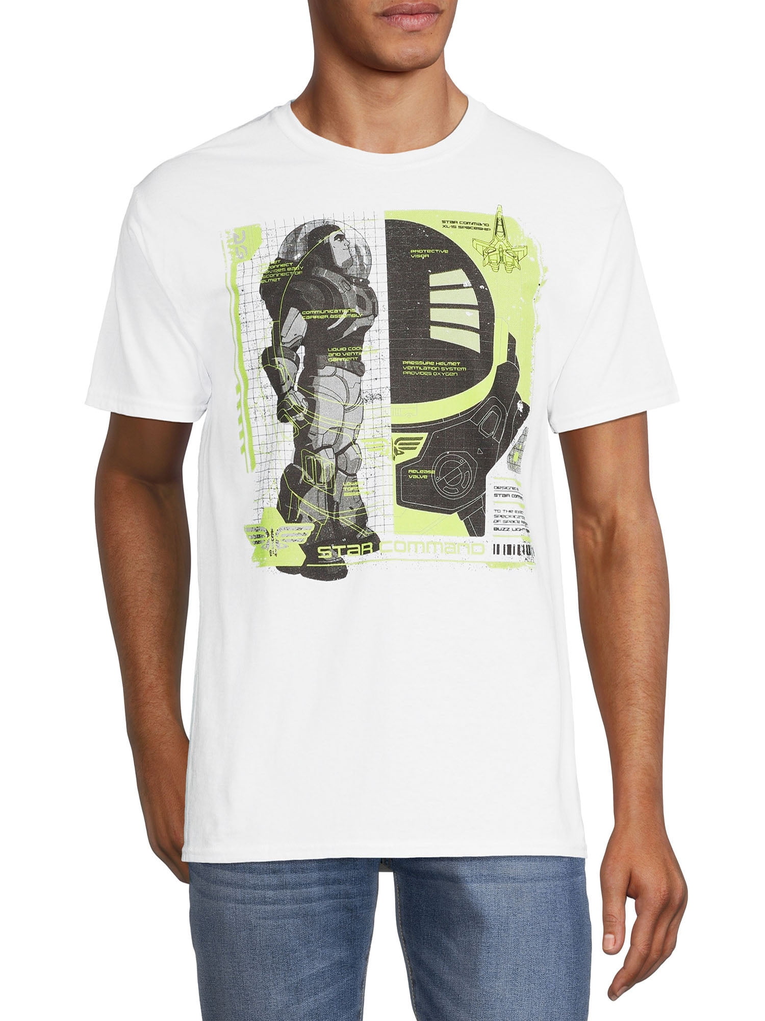 Lightyear Men’s Buzz Schematic Men's Short Sleeve Graphic Tee Bundle, 2-Pack