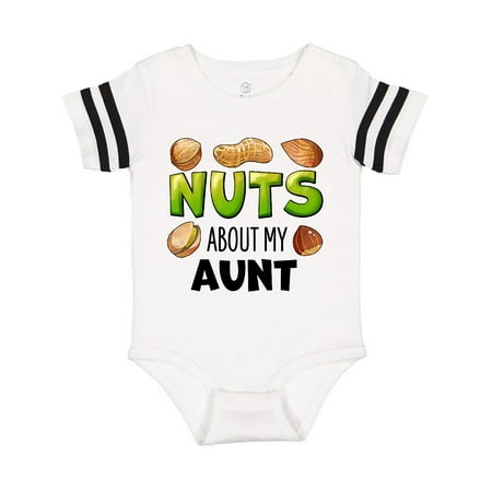 

Inktastic Nuts About My Aunt Peanut Almond Pistachio Gift Baby Boy or Baby Girl Bodysuit