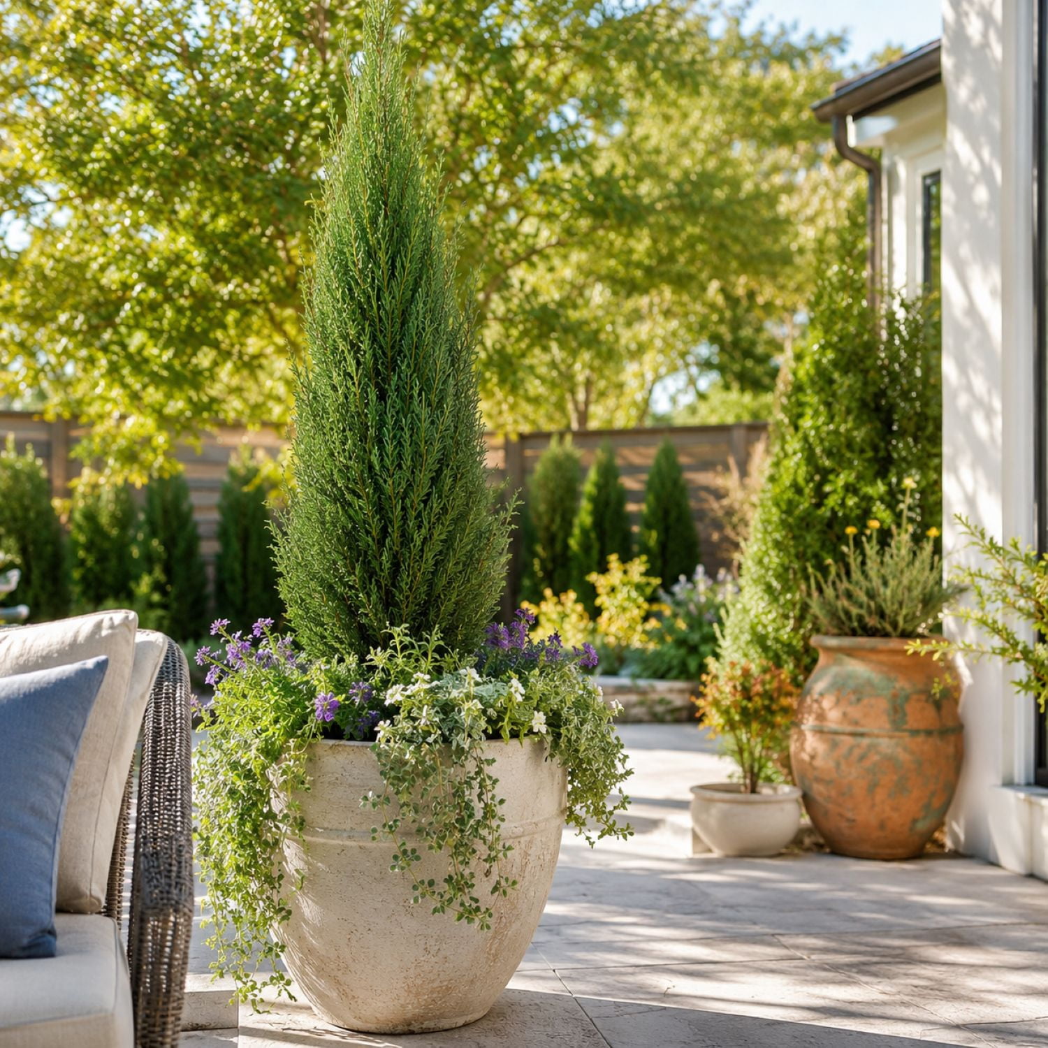 Expert Gardener Italian Cypress (2.5 Gallon) Narrow and Upright Evergreen Tree - Full Sun Live Outdoor Plant