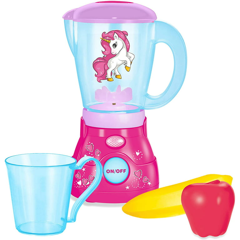 Toy Chef Play Kitchen Appliances – Premium Pretend Blender for Kids–  Unicorn-Theme Pink Toddler Kitchen Accessories – Cool Present for Girls and  Boys 