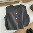 thumbnail image 2 of C.New S Otoño Nuevo Cárdigan para Mujer Coreano Elegante Tejido Sin Mangas Suéter Casual Femenino Tanques Moda Entallada Tops Casuales para Damas, 2 of 5