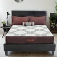 thumbnail image 1 of ViscoLogic Luca Upholstered Platform Bed Frame With Headboard,Wooden Slat Support, No Box Spring Needed, Twin, Full, and Queen Bed Size, Brown, 1 of 4