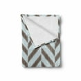 thumbnail image 2 of Aqua Soft Flannel Fleece Throw Blanket, Chevron Zig Zag Triangle Shapes with Sketchy Lines Image Print, Cozy Plush for Indoor and Outdoor Use, 50" x 60", Sky Blue and Brown, by Ambesonne, 2 of 6