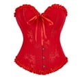 thumbnail image 1 of NMMUED Halloween Clothes for Women Womens Halloween Apparel Medieval Corset Overbust Corset Tops for Women Embroidered Tops for Women Renaissance Corset Halloween Outfits for Women Red XL, 1 of 9