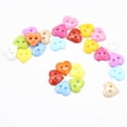 thumbnail image 2 of relayinert 100Pcs Child Buttons Resin Multi Color Heart 2 Holes Handmade Decoration for DIY Sewing Craft, 2 of 7