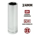thumbnail image 2 of Powerbuilt 3/8 Inch Drive x 14 MM 6 Point Deep Socket - 641214, 2 of 5