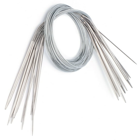 Agujas de tejer redondas, agujas de tejer circulares, agujas de hilo de acero inoxidable, agujas de coser, rendimiento confiable
