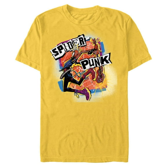 Marvel Spider-Man: Across the Spider-Verse Spider-Punk Smash - Short Sleeve Blended T-Shirt for Adults - Customized-Yellow