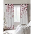 thumbnail image 2 of Pink Leaves Black Out Curtains 54 Inch Long, Short Curtains for Small Window, Summer Botanical Room Darkening Farmhouse Window Curtains for Kitchen Bedroom 42"x54" 2 Panels, 2 of 8