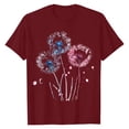thumbnail image 3 of NAMTYQX Plus Size Blouses for Women Oversize Graphic Short Sleeve Crewneck Cool Hawaiian Stretchy Muster Boxy Fit Tops for Women Trendy Summer Wine Size M, 3 of 5