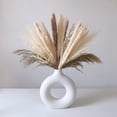 thumbnail image 1 of Jarrones de cerámica blanca para hierba Pampas, diseño de gota de agua, jarrón de donut, decoración moderna para el hogar, estilo nórdico bohemio Ins (blanco mediano), 1 of 5