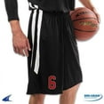 thumbnail image 2 of Muscle Basketball Shorts, Men's X-Large, Cardinal Red with White Stripes, 2 of 2