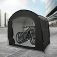 thumbnail image 3 of 7.2 Ft Black Bike Storage Shed Tent, Portable Waterproof Oxford Fabric Bicycle Cover with Window Foldable Outdoor Sheds Shelter for 3/4 Bikes, Outside Lawn Mower Shelter Storage Tent for Garden Tools, 3 of 9