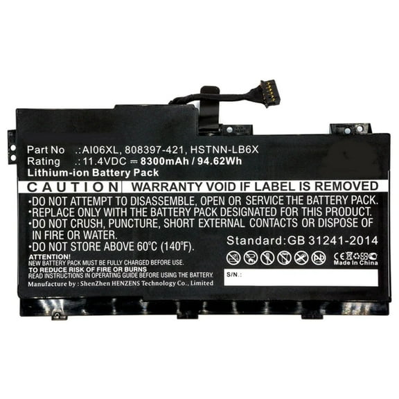 Batteries N Accessories BNA-WB-L9630 Laptop Battery - Li-ion, 11.4V, 8300mAh, Ultra High Capacity - Replacement for HP AI06XL Battery