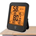 thumbnail image 1 of Termómetro de temperatura del aire, termómetro higrómetro de ambiente, medidor de humedad (negro), 1 of 5