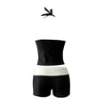 thumbnail image 5 of CUZIBR Girls Swimsuit Two Piece Floral Print Summer Sleeveless Halter Neck Beachwear Tank Tops And Shorts Tankini Sets Bathing Suit,Black,9-10 Years, 5 of 7