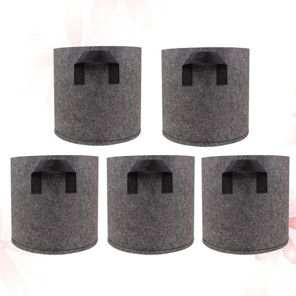 OULII 5Pcs Non-Woven Planting Bag for Gardening Keeps Roots Healthy Grey 7 Gallon