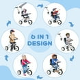 thumbnail image 4 of Qaba 6 in 1 Kids Tricycle with Removable Handlebar and Canopy, Blue, 4 of 10