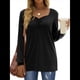 thumbnail image 3 of Blusa Elegante Informal con Cuello en Forma de Corazón y Larga para Mujer, Color Liso, Estilo Túnica, Tipo Suéter. Negro S, 3 of 5