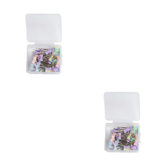 Naiovety Alfileres de confección DIY, agujas de coser para acolchar, suministros de herramientas portátiles para el hogar, insectos ligeros de Insecto ligero 50PCS 2Conjunto