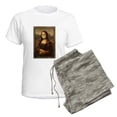 thumbnail image 5 of CafePress - Pandemic Mona Lisa Pajamas - Women's Short Sleeve Print T-Shirt and Pants Light Cotton Pajama Set, 5 of 7