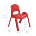 thumbnail image 2 of ECR4Kids Plastic Stackable SitRight Chair, 11in, Classroom Furniture, Red, 4-Pack, 2 of 9