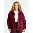 thumbnail image 5 of Terra & Sky Women's Plus Size Cozy Button Front Shacket with Long Sleeves, Sizes 0X-5X, 5 of 6