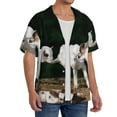 thumbnail image 4 of JUNZAN Mens Casual Button Down Shirts Short Sleeve Cute Goat Baby Print Shirt-Large, 4 of 7