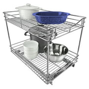 Lynk Professional® Slide Out Double 2-Tier Drawer Organizer, 21 x 14 x 16 inches, Chrome