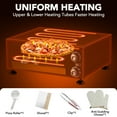 thumbnail image 4 of 1100W Commercial Electric Pizza Oven 12 Inch, Stainless Steel Countertop Pizza Maker with Dual Heating, Adjustable Temp 0-572F and 60 Min Timer, for Food Truck Restaurant Home Kitchen, 4 of 7