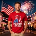 thumbnail image 2 of FINALGANG Mens Crew Neck Short Sleeve T Shirt With 250 Years 1776-2026 American Flag Fighter Jet Print Casual Tee For USA Independence 250Th Anniversary Patriotic Events Red XL, 2 of 4