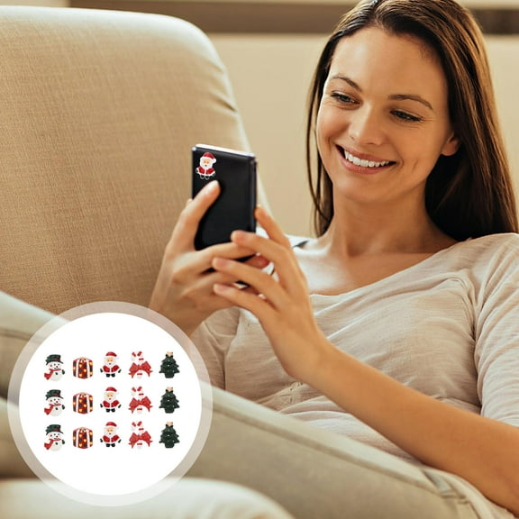 Toddmomy 15Pcs Miniature Things Resin Adornment Candy Cane For Crafts Assorted Color Christmas Decorative Gardening