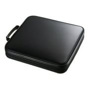 HERFIER Portable CD DVD Storage Case Organizer with 160 Capacity, Binder Wallet for CDs, Booklets, 11.99x11.08x2.67in