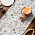thumbnail image 3 of Gray Flowers Table Runner 90 Inches, Spring Summer Farmhouse Botanical Bed Runner Dresser Scarves Tabletop for Indoor Outdoor Parties/Ceremony/Banquet, 13" x 90", 3 of 9