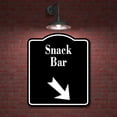 thumbnail image 2 of Snack Bar 45 degree Down Right Arrow BLACK Aluminum Composite Sign, 20"x24", 2 of 9
