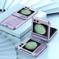 thumbnail image 6 of for Samsung Galaxy Z Flip 5 Case with Hinge Protection, One Piece Design Z Flip 5 Clear Case Slim Hard PC Bumper Phone Case for Z Flip 5 - Purple, 6 of 12