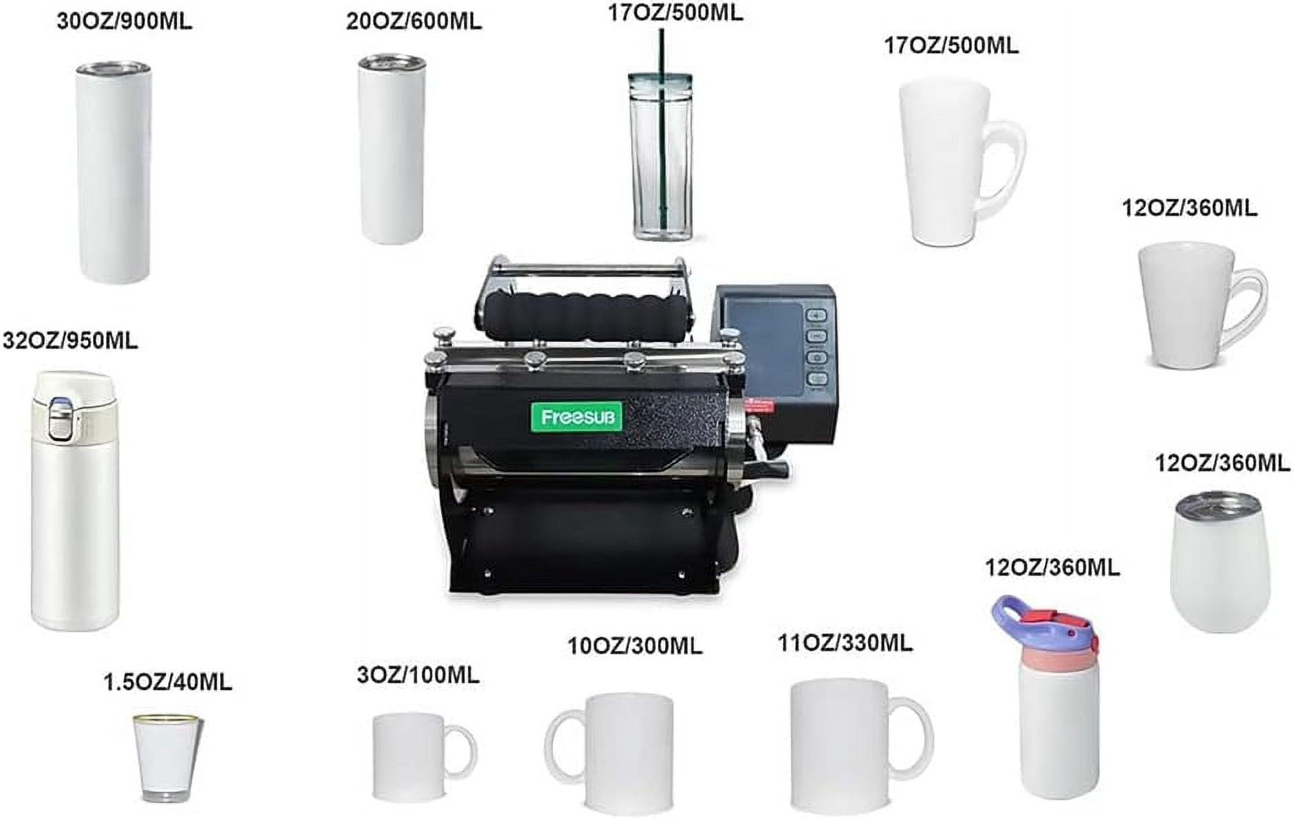 EQCOTWEA 11in1 Mug Heat Press Tumbler LCD Cup Heat Transfer Sublimation DIY
