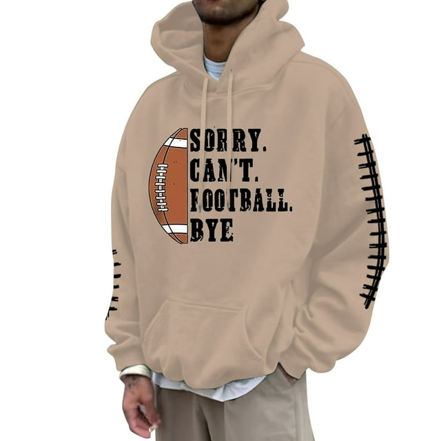 LUOGENLI Mode Hommes Chandail à Capuche & Chandails en Molleton Amusants Fans de Football Sports Chandail Vintage Joueur de Rugby Rétro Hommes Chandail Rugby Chandail à Capuche Hommes Chandail à Capuche Petit Graphique Kaki Taille TG