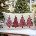 thumbnail image 5 of Christmas Throw Pillow Cover 12x20 Inch Pink Christmas Tree Decorations Outdoor Winter Holiday Xmas Decorative Lumbar Throw Pillow Case for Home Sofa Couch Living Room Bedroom Decor, 5 of 6