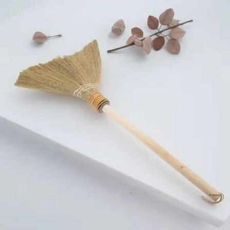 Pawsdot Handmade Vietnamese Corn Whisk Broom Multi-Color Wood and Grass for Indoor Cleaning