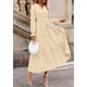 thumbnail image 3 of Vestido PRETTYGARDEN Otoño 2025 Manga Larga Cuello en V Beige Talla L, 3 of 8