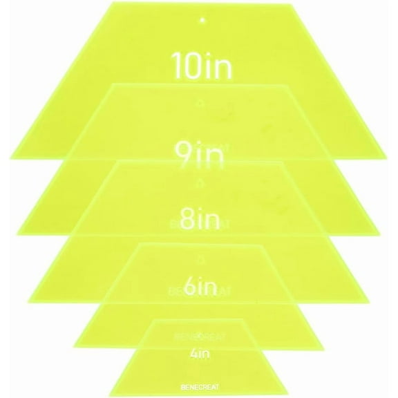 1 Set Half Hexagon Quilting Template 4/6/8/9/10inch Acrylic Quilting Ruler Allowance Templates Ruler for DIY Hand Patchwork Machine Quilting Sewing Needlework Craft Green diy Green Yellow