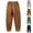 Black, variant on Timoontee Mens Casual Style Home Wear Warm Thermal Fleece Lined Long Pants Elastic Waist Drawstring Closure Zipper Brown S